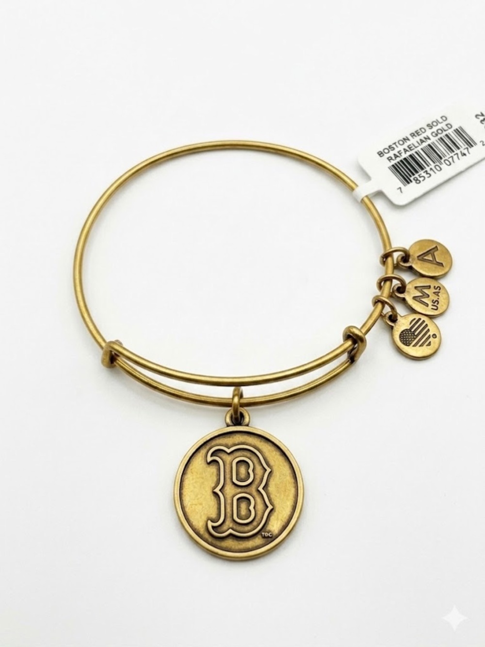 NWT Alex and Ani Boston Red Sox Cap Logo Bangle - Rafaelian Gold